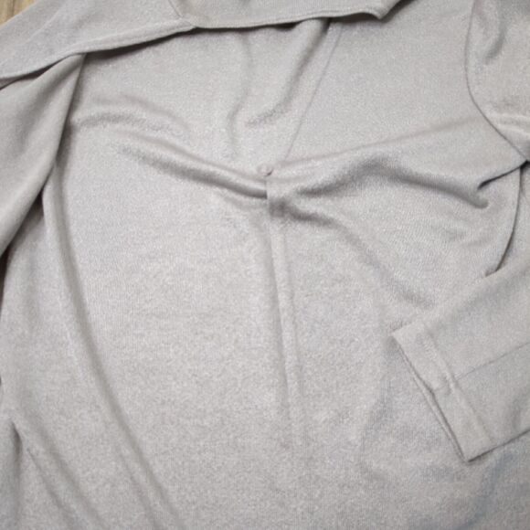 Notations Woman Size S Silver Metallic Bling Evening Cardigan with Underlay - Picture 4 of 7